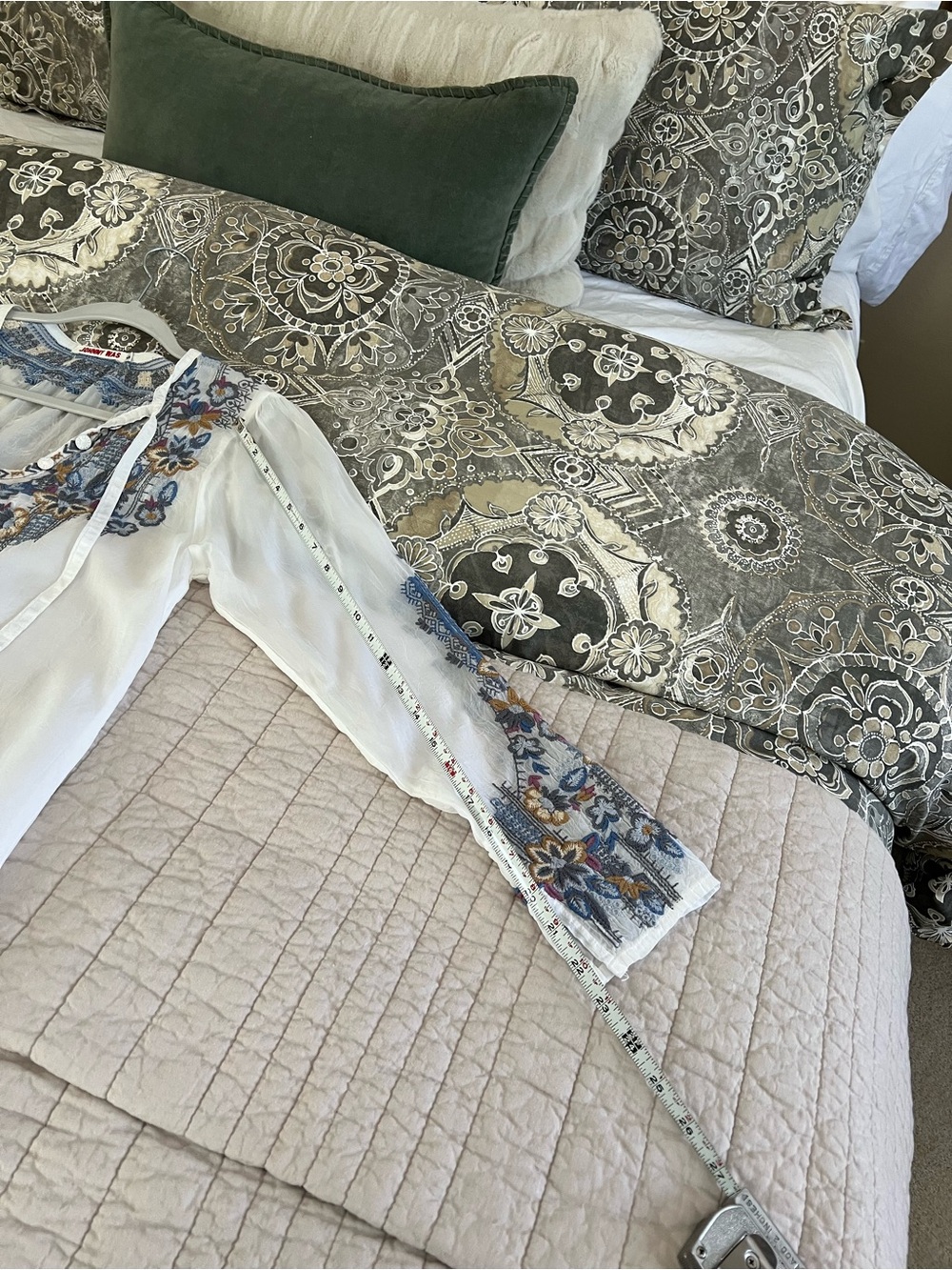 Johnny Was Tanya Embroidered white blue & colorful blouse - Picture 9 of 15